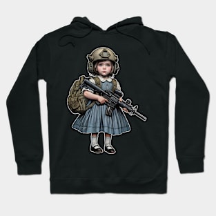 The Little Girl and a Toy Gun Hoodie